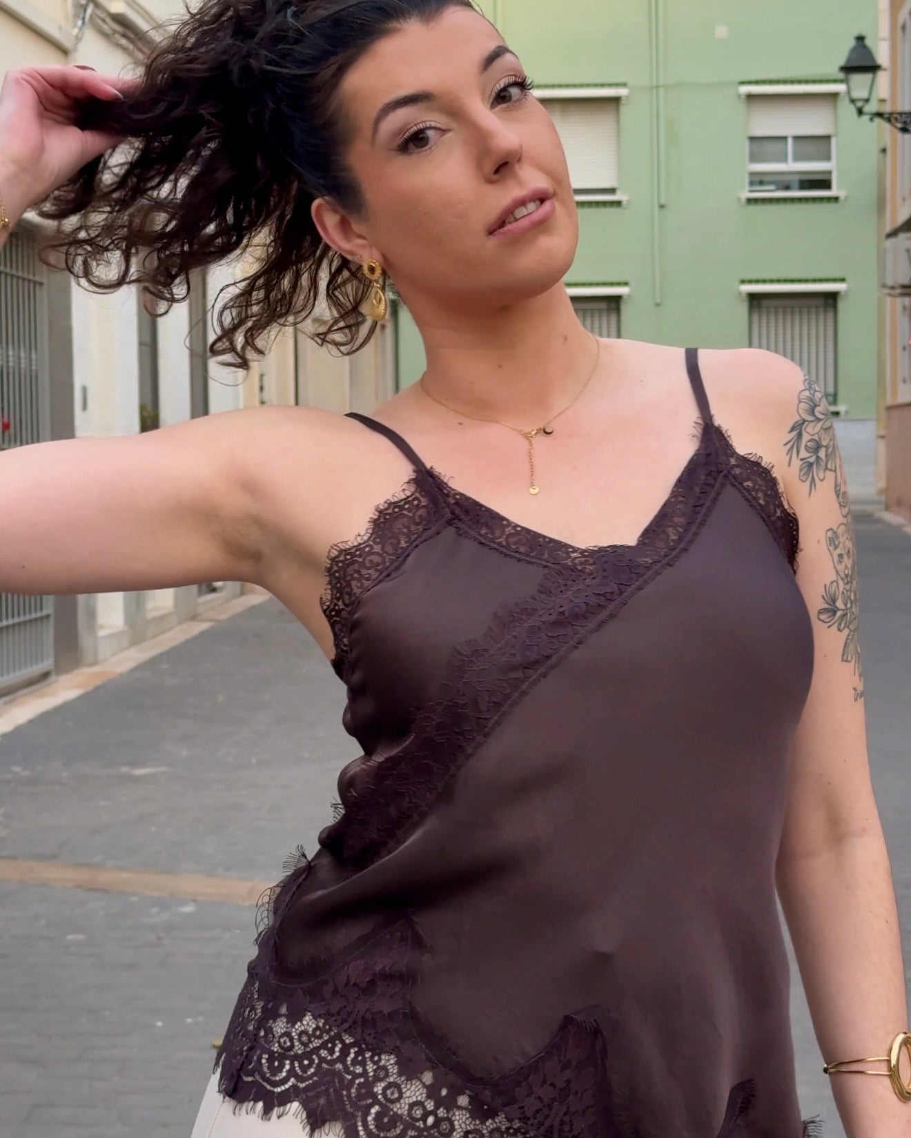 Blusa Kalima marrón