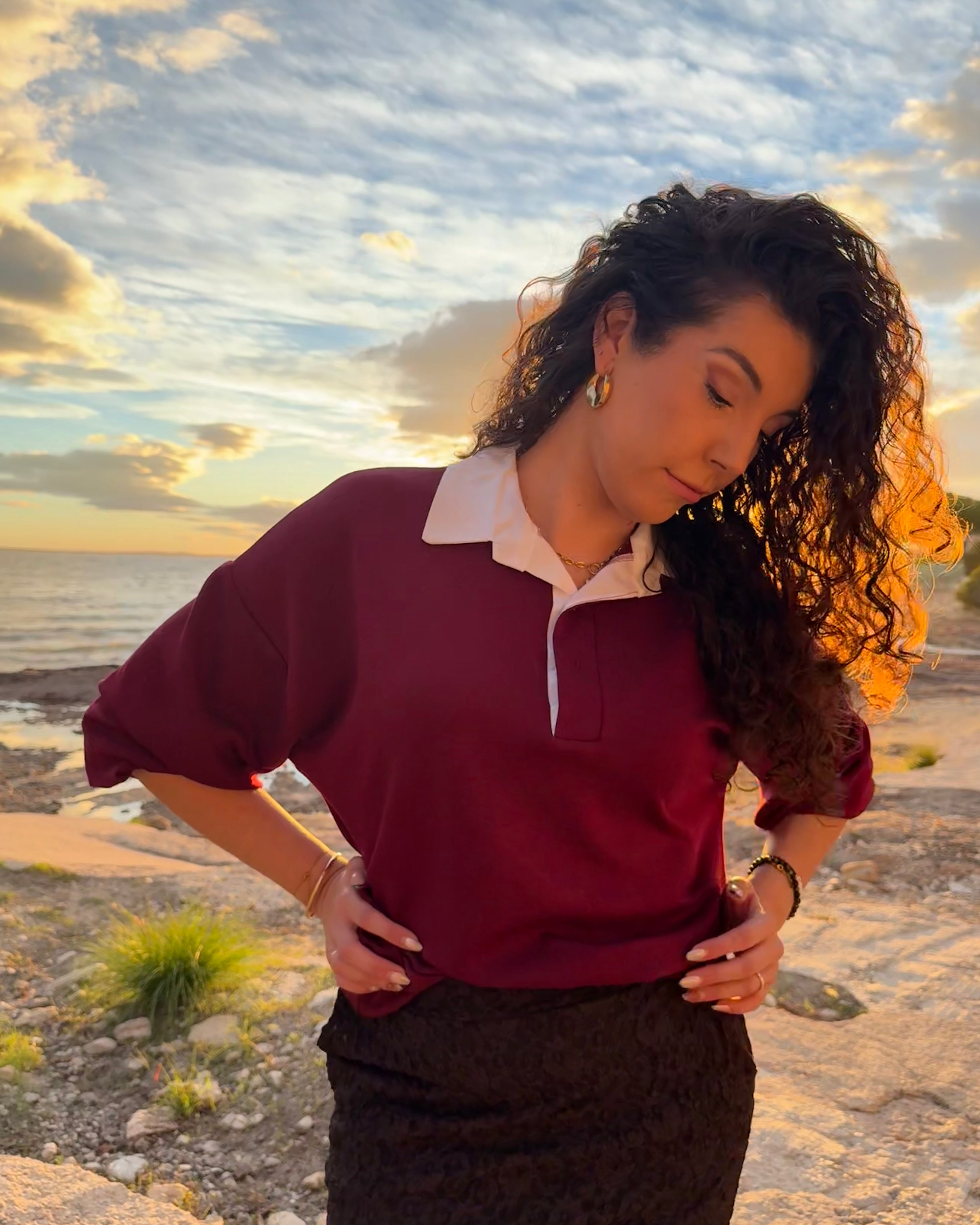 Jersey Tahlia granate