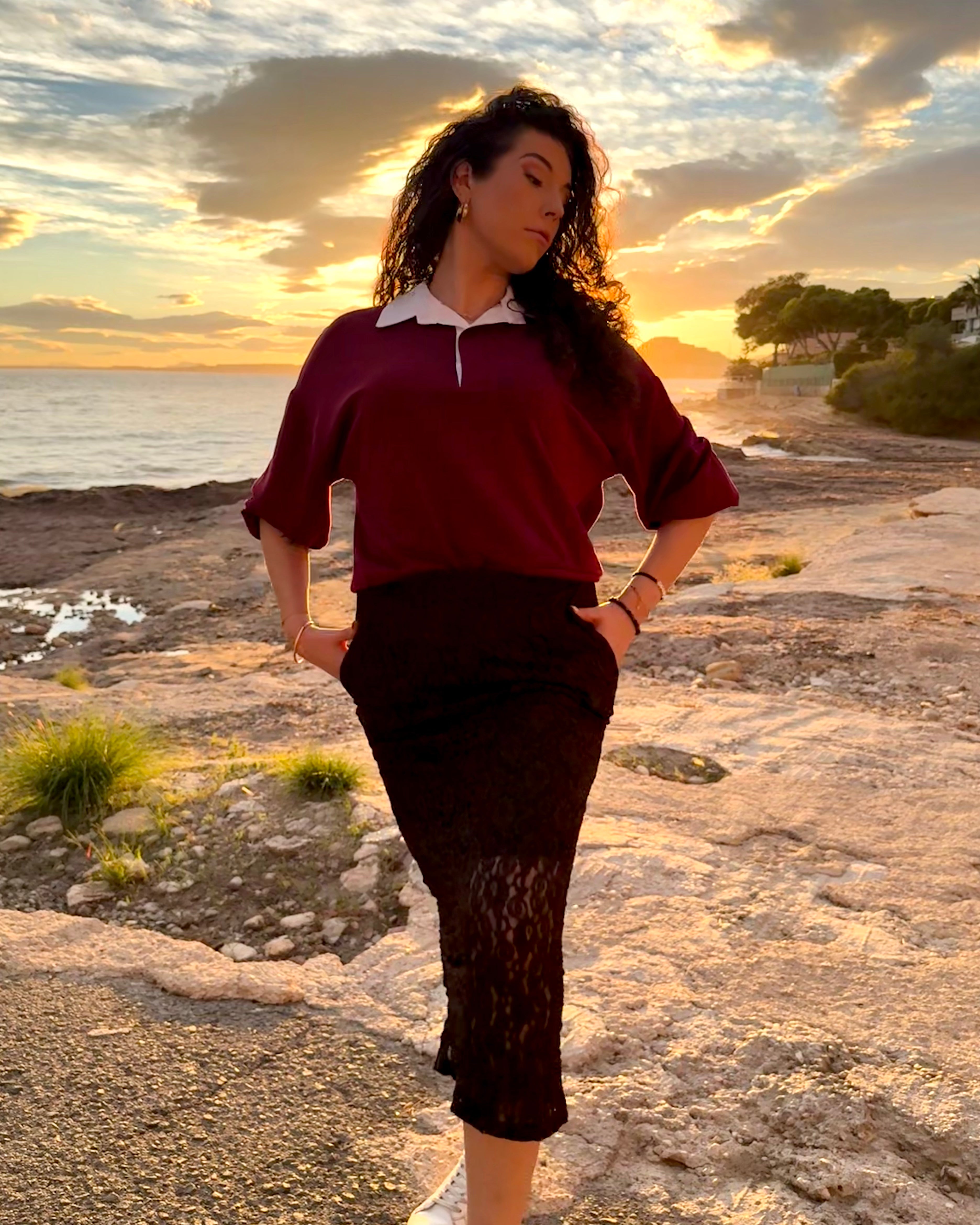 Jersey Tahlia granate